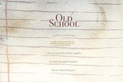 Watercolor Old School Clipart Set, a Seasonal Illustration by ArtCreationsDesign (Thumbnail 16 of 18)