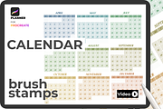 Planner Сalendar Procreate stamps, a Brush Add-On by Graphics Resources (Thumbnail 2 of 2)