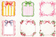 Coquette Summer Frame Clipart Bundle, an Illustration by Libby Wishes (Thumbnail 2 of 6)