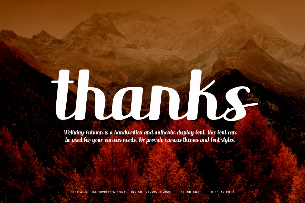 Wolliday Autumn - Handwritten Font, a Handwritten Font by Iqsiart Studio (Photo 7 of 7)