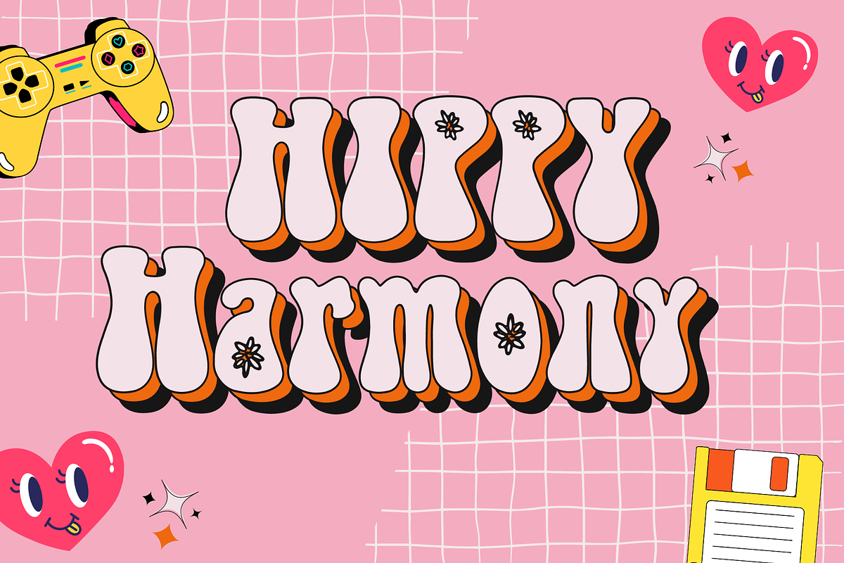 Hippy Harmony | Decorative Font, a Font by BAMBIN (Photo 1 of 8)