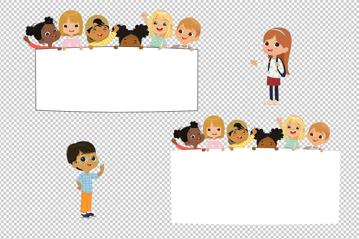 Multicultural Children Hold Poster, an Education Illustration by FoxyImage (Photo 3 of 4)