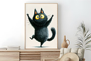 Whimsical Black Funny Cat Clipart, a Seasonal Illustration by RobertsArt (Thumbnail 7 of 7)
