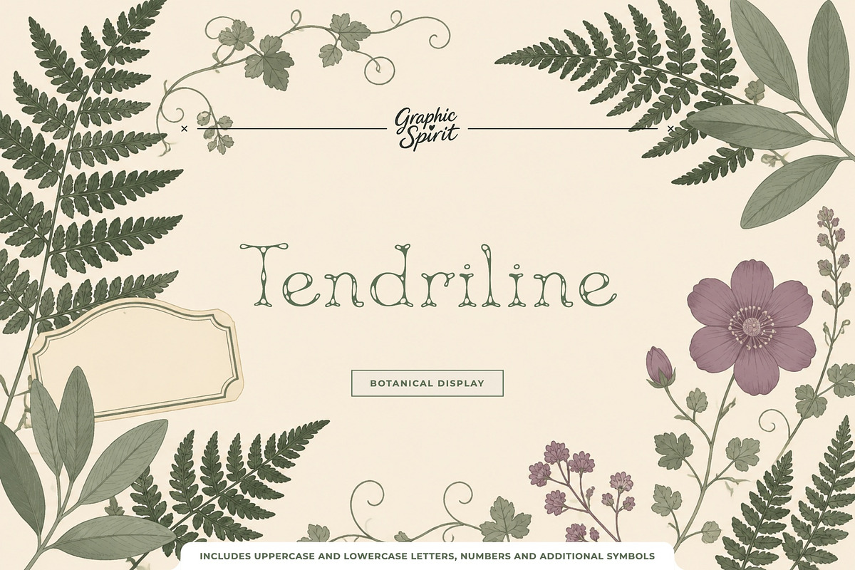 Tendriline Botanical Serif Font, a Serif Font by Graphic Spirit (Photo 1 of 8)