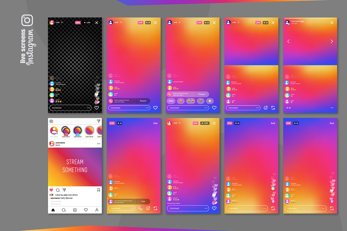 Instagram Screens Templates Bundle, a Social Media Template by karnofff (Photo 15 of 26)