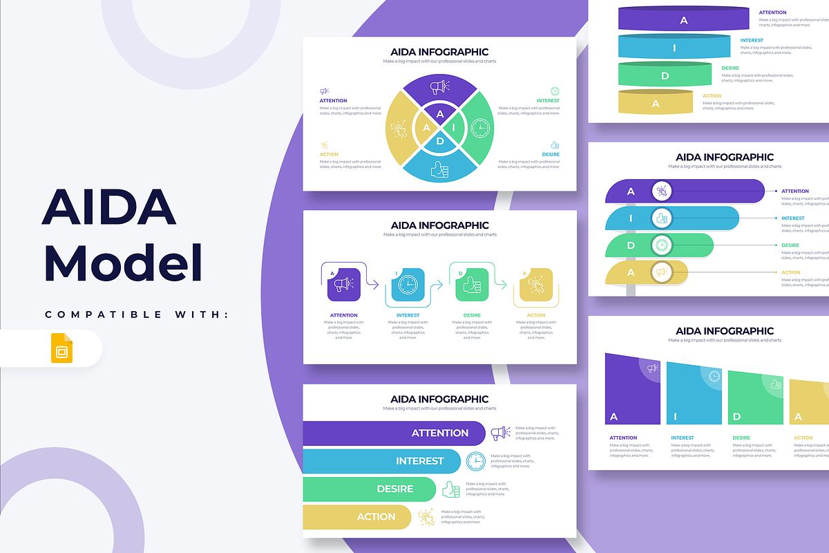 AIDA Model Google Slides Templates, a Presentation Template by Slidesmash (Photo 1 of 4)
