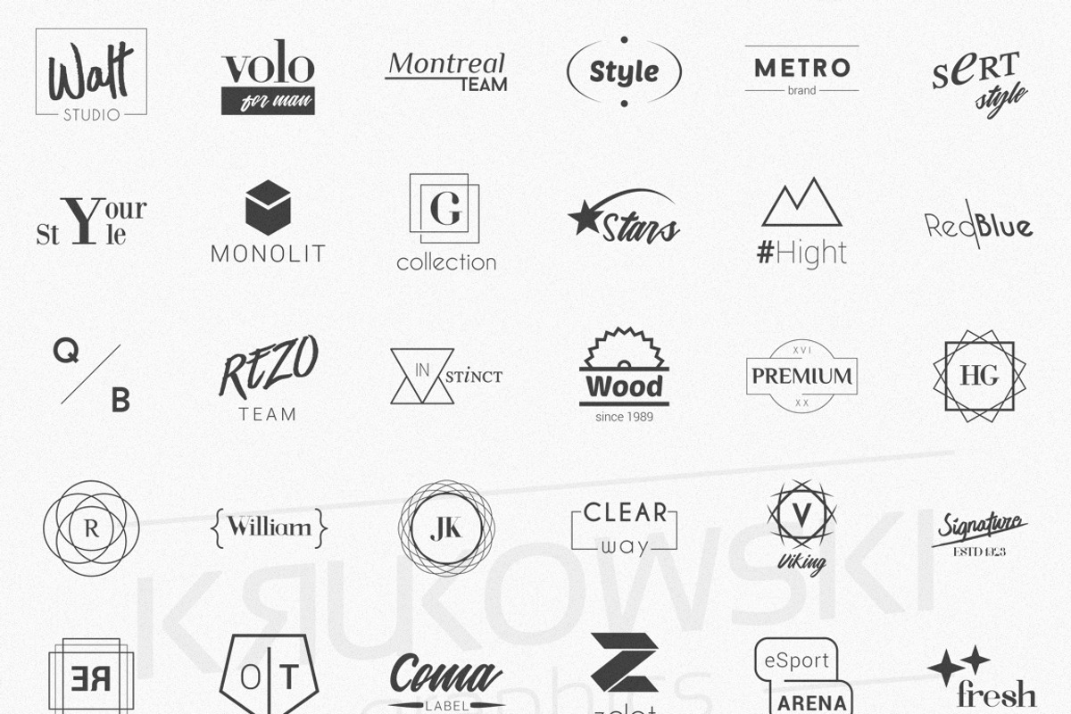 100 Minimalistic Logo Templates, a Branding & Logo Template by Krukowski Graphics (Photo 3 of 6)