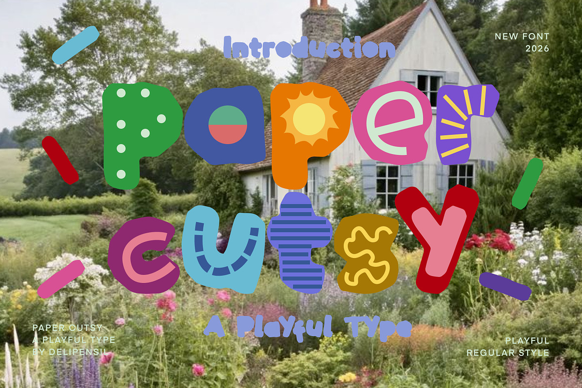 Paper Cutsy - A Papercut Type, a Handwritten Font by delipensil (Photo 2 of 9)