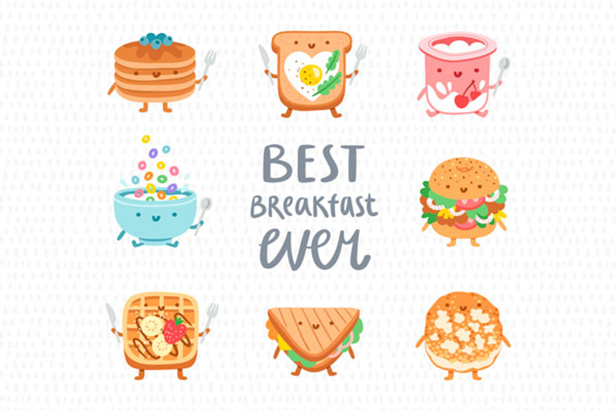 Breakfast characters, a Food Illustration by Stolenpencil (Photo 1 of 3)