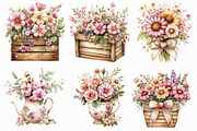 Whimsical Cottage Summer Floral Clip, an Illustration by Libby Wishes (Thumbnail 6 of 6)