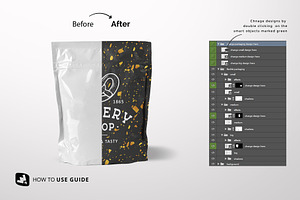 Flexible Food Pouch Packaging Mockup