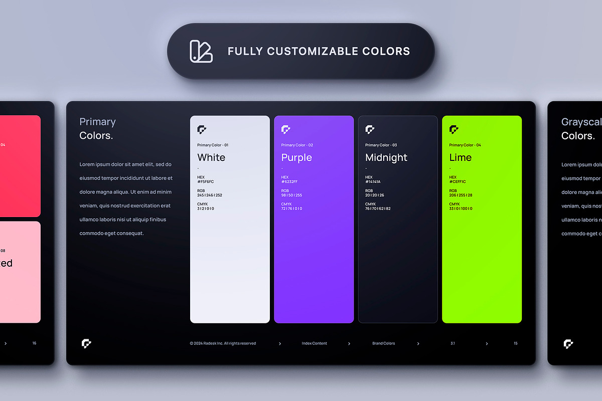 Brand Guidelines Template - Radesk, a Presentation Template by Asylab (Photo 4 of 11)