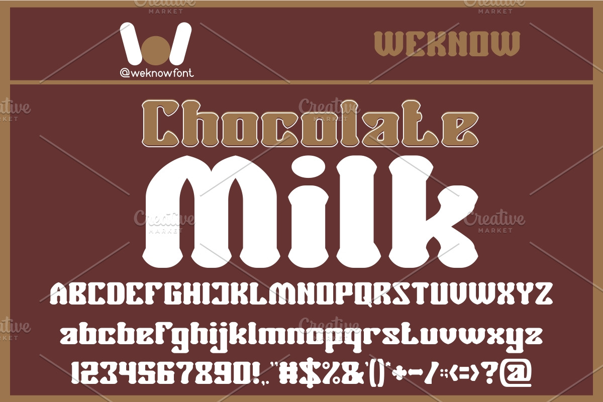 Chocolate Milk font, a Font by weknow (Photo 1 of 5)