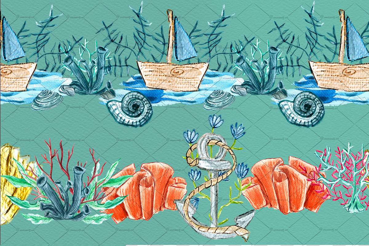 Ocean Whimsy Watercolor Wonders, an Illustration by Amarawolf's Art (Photo 17 of 18)