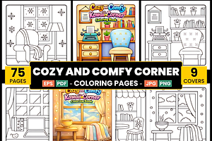 Cozy and Comfy Corner, a Decorative Illustration by Design Station