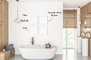 Wall Art Mockup - Bathroom Scene