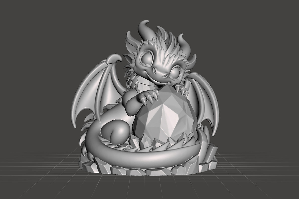 Baby Dragon Crystal 3D Print STL, an Animal 3D Model by Creative Art (Photo 3 of 3)