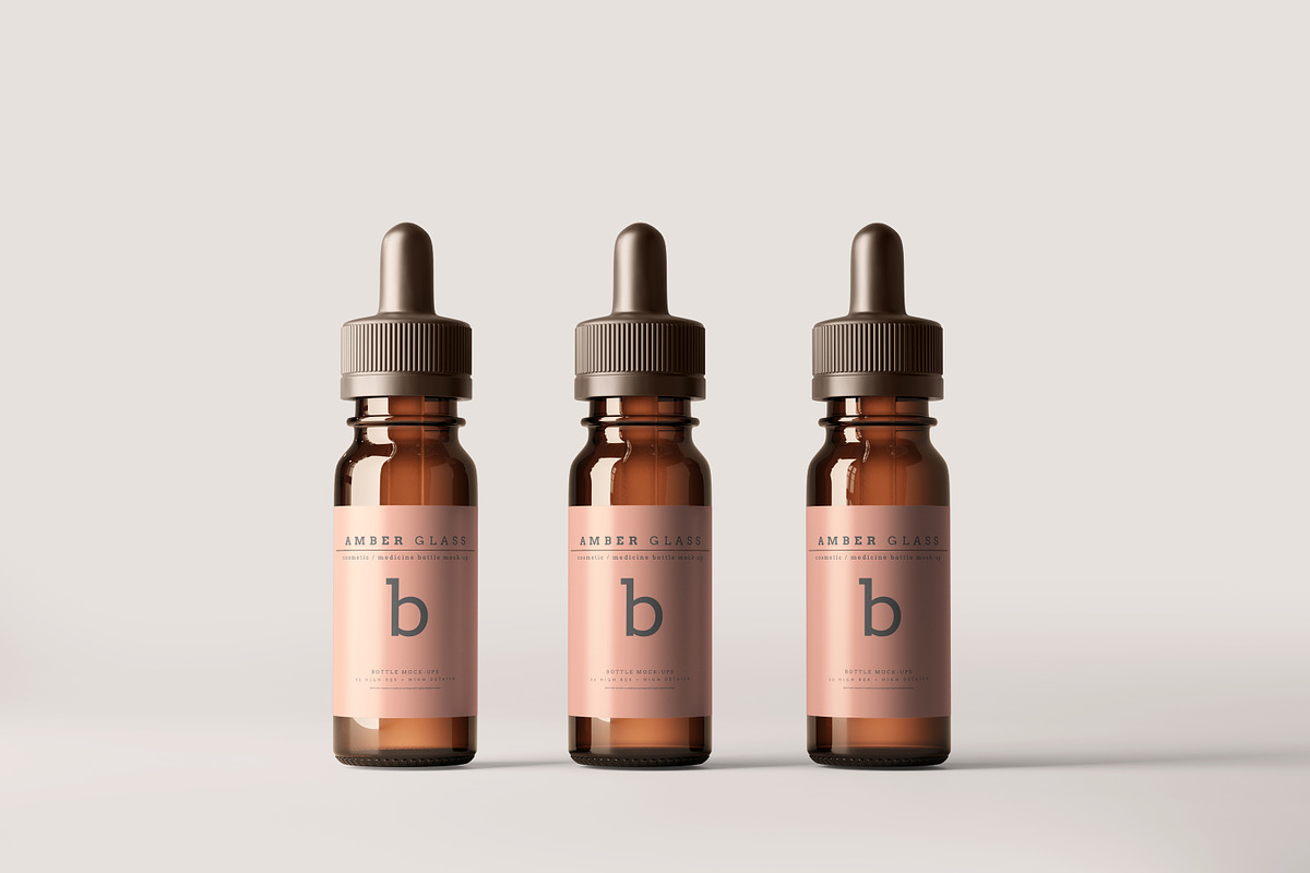 Amber Glass Dropper Bottle Mockups, a Cups & Container Mockup by pmvch (Photo 18 of 20)