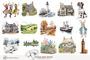 100 watercolour England clip art, a Person Illustration by Poppy Lane Studio (Thumbnail 6 of 10)
