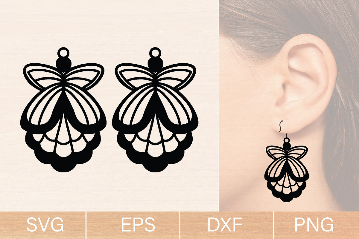 Butterfly Earrings Laser Cut Bundle, an Object Graphic by jannatulpakhi (Photo 7 of 8)