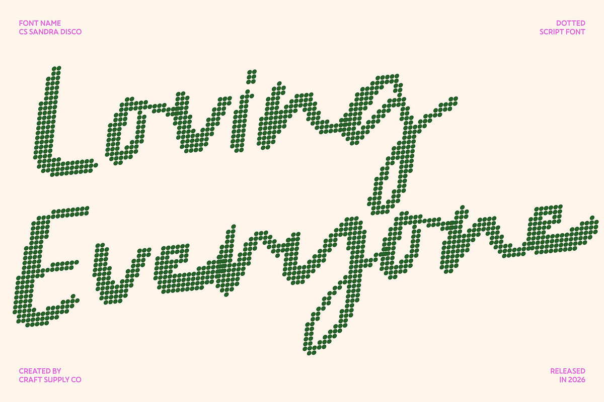 CS Sandra Disco, a Script Font by Craft Supply Co. (Photo 2 of 8)