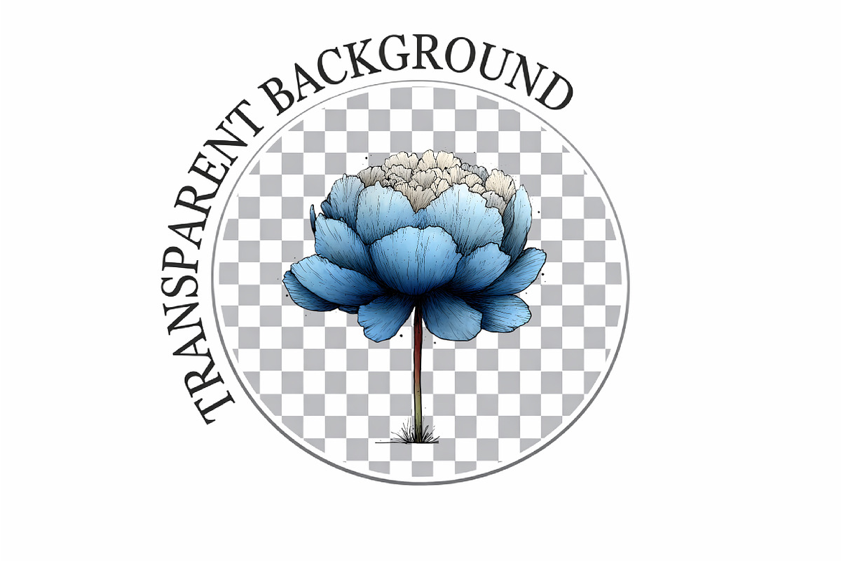 Whimsical Blue Flowers Spring png, an Illustration by Watercolor design (Photo 5 of 7)