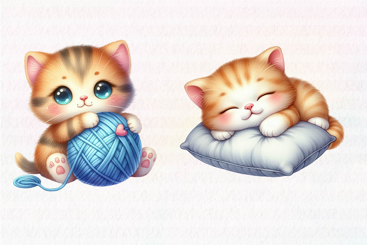 Kawaii Kitten Sublimation Clipart, an Illustration by CreationArt (Photo 5 of 5)