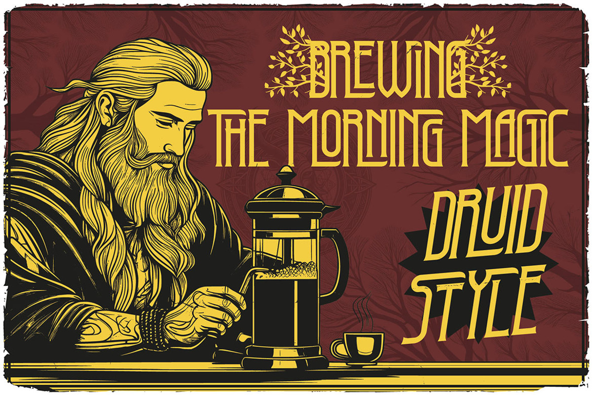 Druid Tree Display Font, a Serif Font by JumboDesign (Photo 4 of 6)