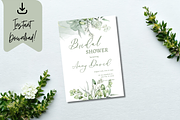 Greenery Bridal Shower Invitation, an Invitation Template by TheSimplySereneShop (Thumbnail 3 of 7)