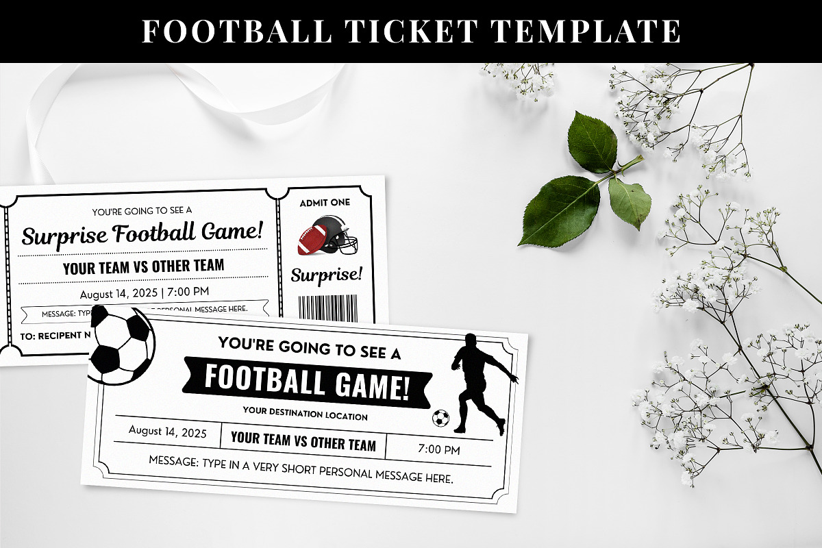 Football Ticket Canva Template, a Card Template by Snapybiz (Photo 7 of 10)