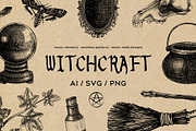 Witchcraft - Gothic Illustration Set, a Seasonal Illustration by Yevheniia (Thumbnail 1 of 11)