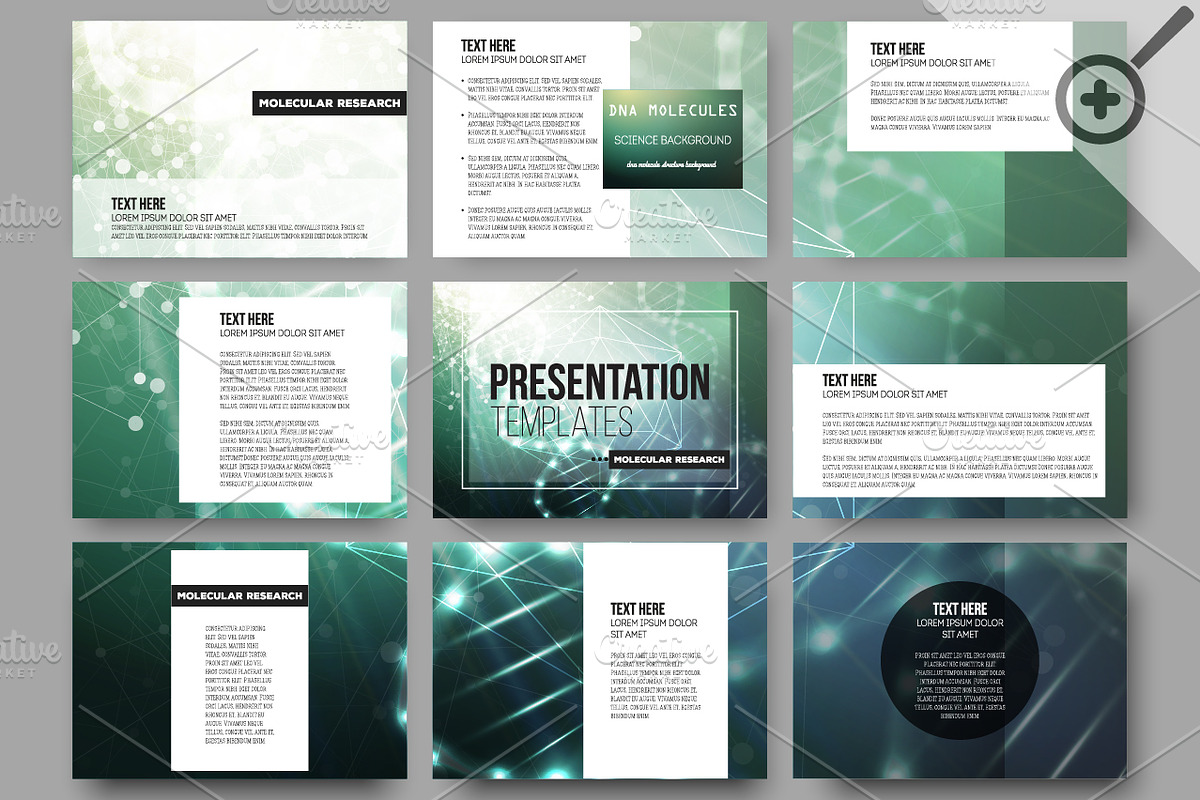 Set of 54 templates for presentation, a Decorative Illustration by ...
