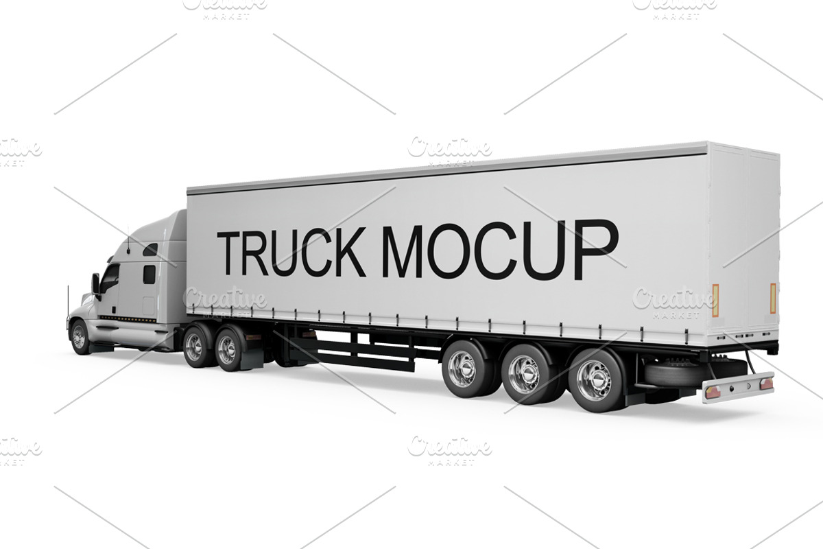 Cargo Truck Mockup, a Cups & Container Mockup by PixelMockup