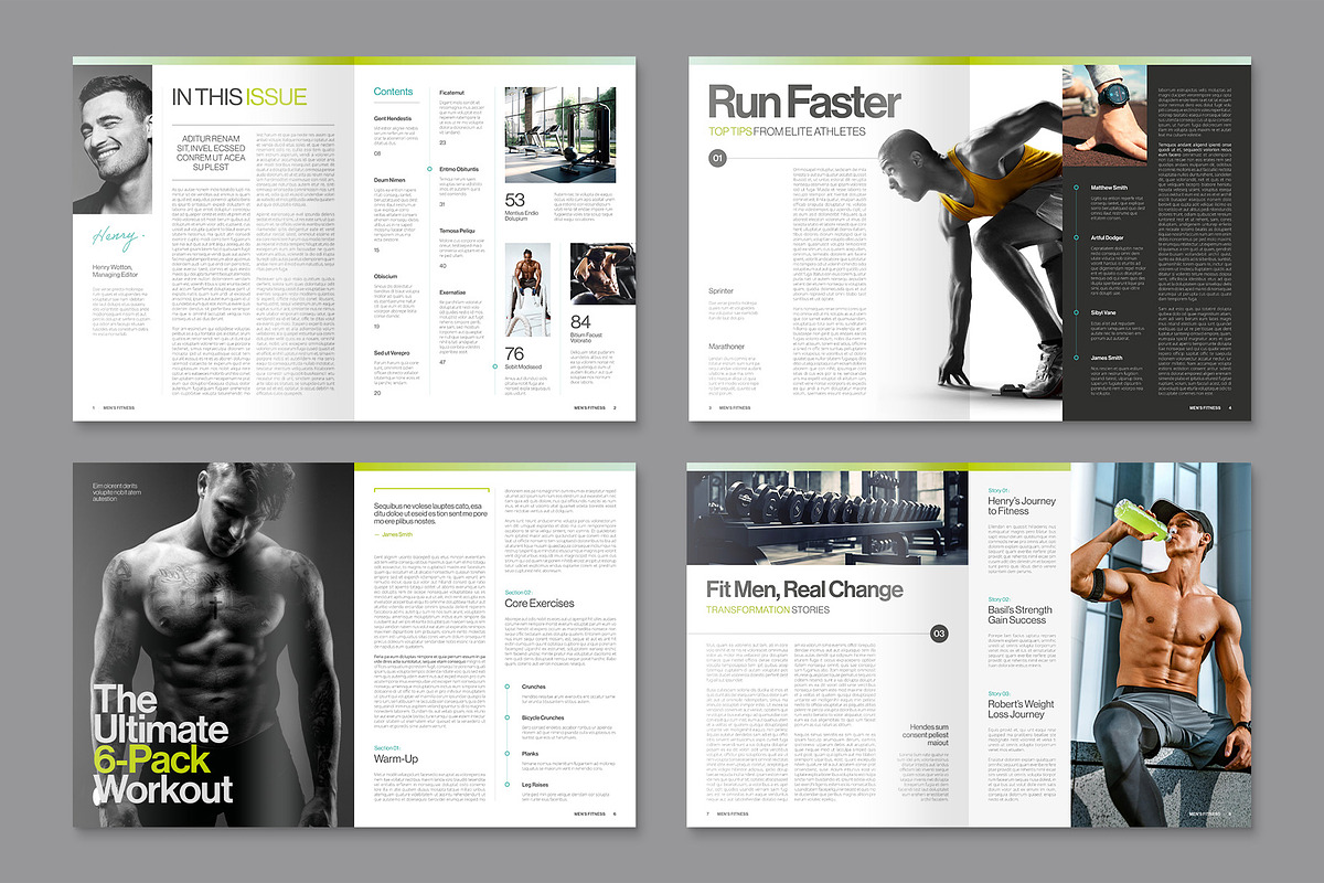 Mens Fitness Magazine Template, a Magazine Template by BrandPacks