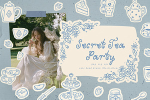 Secret Tea Party clip art set