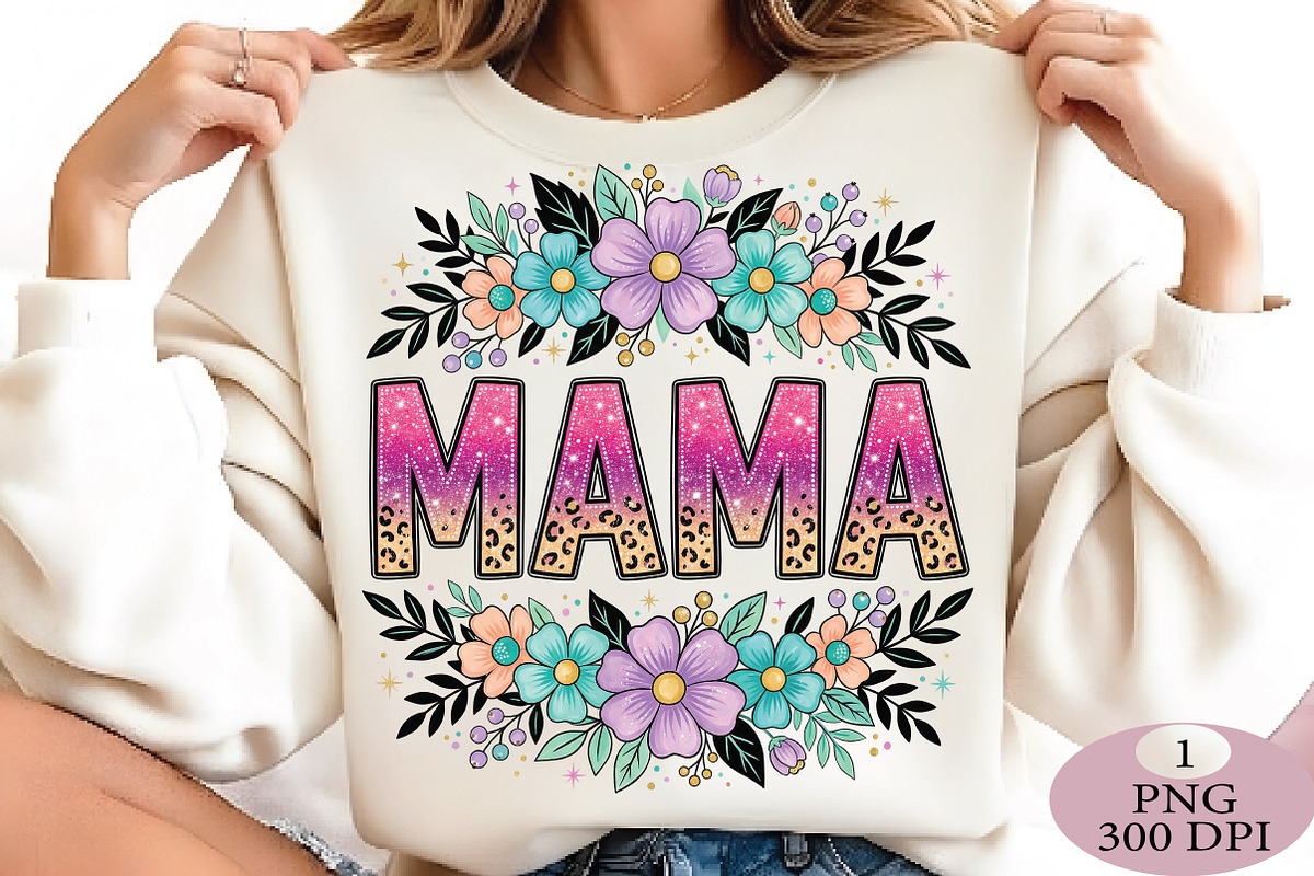 Glitter Pink Mama Png, an Illustration by Daily.Designs (Photo 3 of 5)