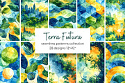 Terra Futura Seamless Patterns, a Pattern Graphic by Anna Design Studio (Thumbnail 1 of 7)