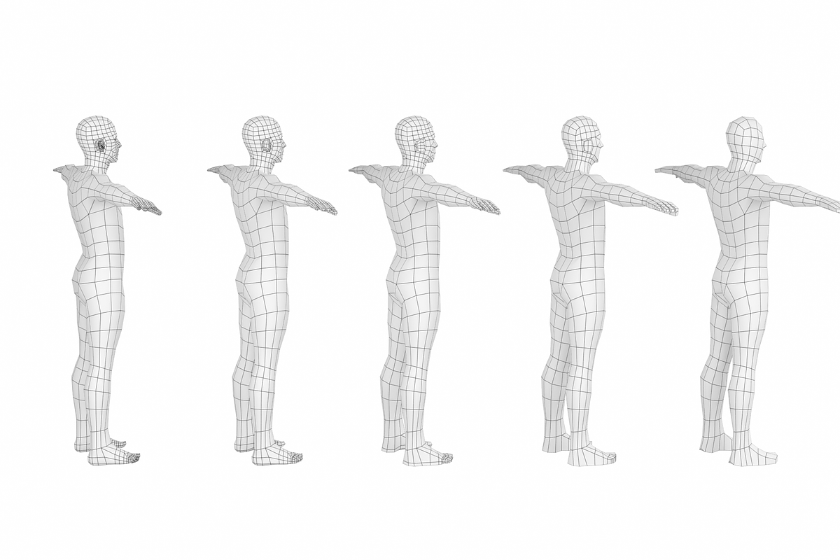 Natural Male T-Pose in 5 Topologies, a 3D by VK Studio (Photo 8 of 21)