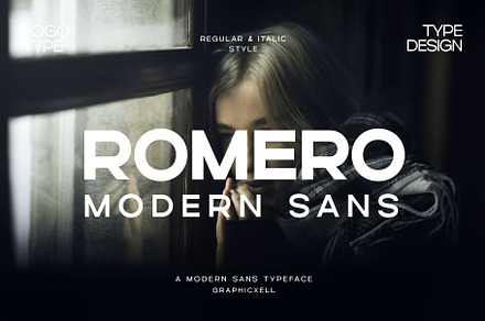Romero Modern Sans Typeface, a Sans Serif Font by Graphicxell