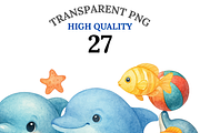 27 Dolphin Clipart, an Animal Illustration by Pati Charm Studio (Thumbnail 1 of 8)