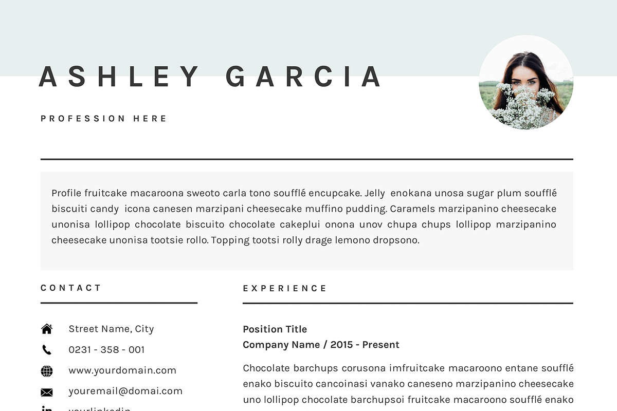 Resume CV Template for Word, a Resume Template by GResume (Photo 7 of 9)