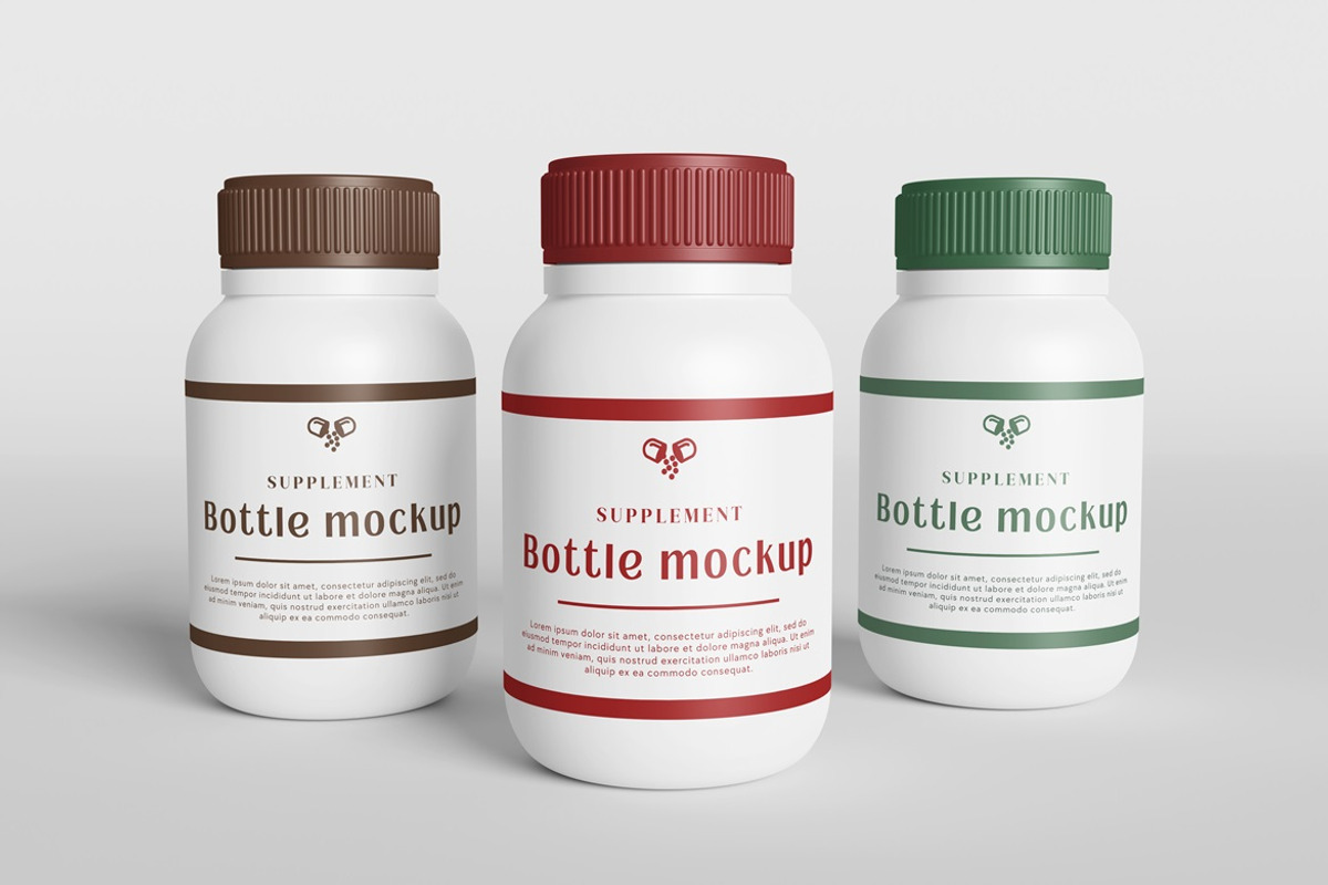 Supplement Bottle Mockup, a Packaging Mockup by AndikaGraphic (Photo 3 of 6)