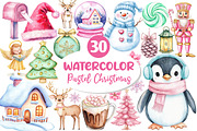 Pastel Christmas Sublimation Clipart, an Illustration by Dream Creation (Thumbnail 1 of 6)