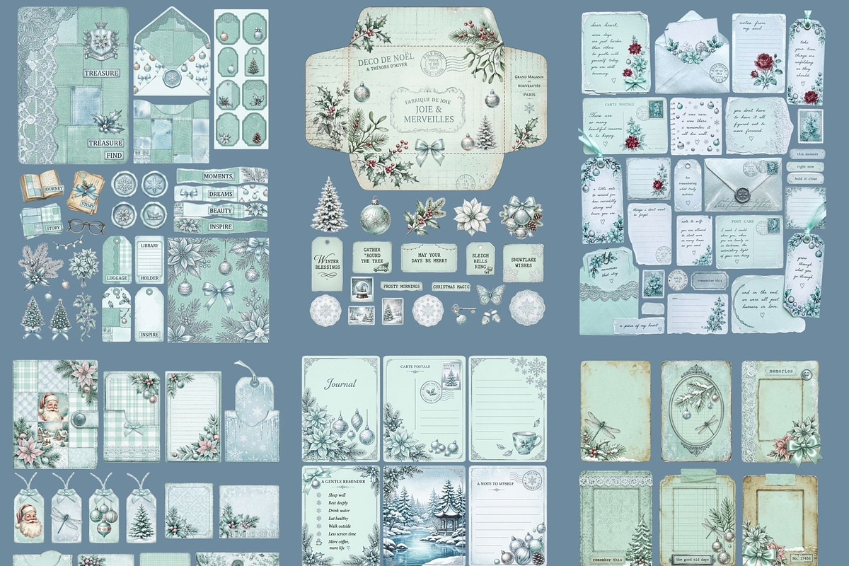 Cozy Winter Christmas Ephemera Kit, an Object Graphic by Traveling Designer (Photo 5 of 6)