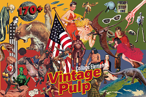 170+ Vintage Pulp Collage Elements, an Object Graphic by Lilithcollageart