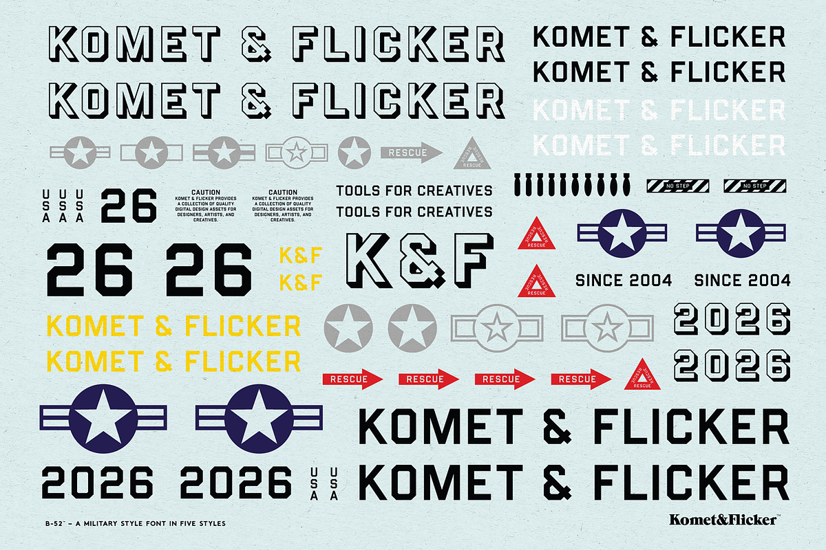 B-52 – A Military Style Font, a Sans Serif Font by Komet & Flicker (Photo 14 of 14)
