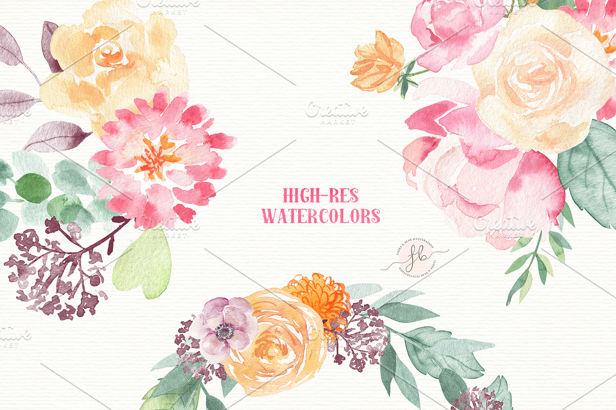 Spring Flowers- Watercolor set, an Illustration by Flora+Bear (Photo 3 of 3)