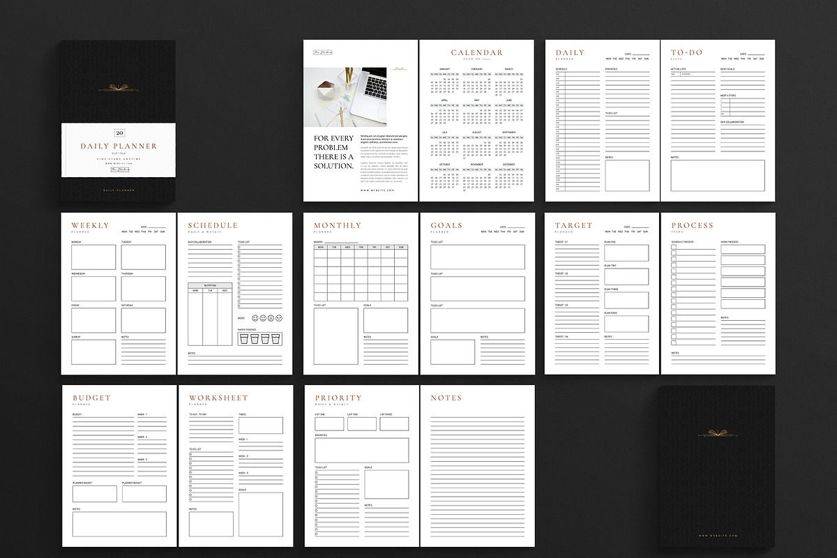 Planner & Notebook Template, a Stationery Template by DesignCrest (Photo 9 of 10)