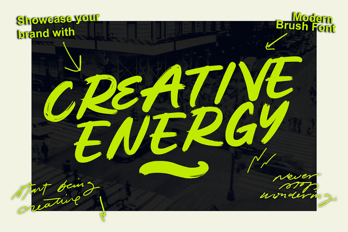 Creative Energy - Modern Brush Font, a Handwritten Font by Letterara (Photo 1 of 14)