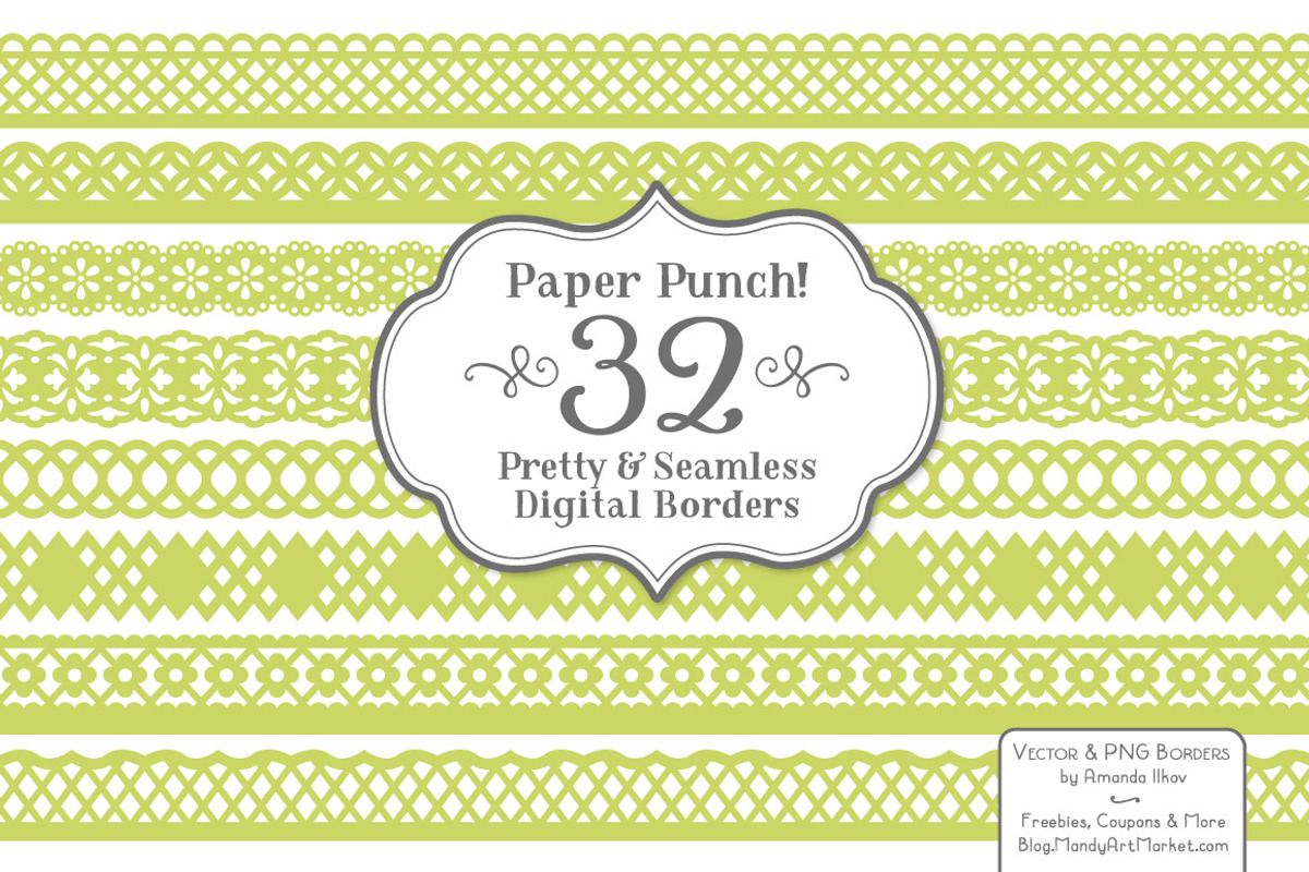 Bamboo Lace Vector Borders Clipart, an Illustration by Amanda Ilkov (Photo 1 of 5)